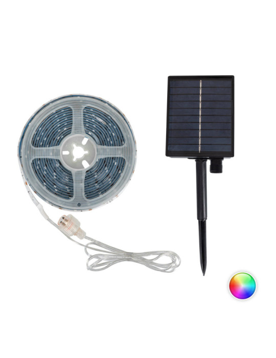 Ruban LED Extérieur Solaire RGB 3V DC 30LED/m 5m IP65 Largeur 8mm coupe tous les 3cms