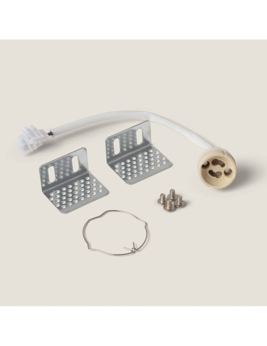 Collerette Downlight Intégration Plâtre/Placo pour Ampoule LED GU10 / GU5.3  Coupe 120x120 mm