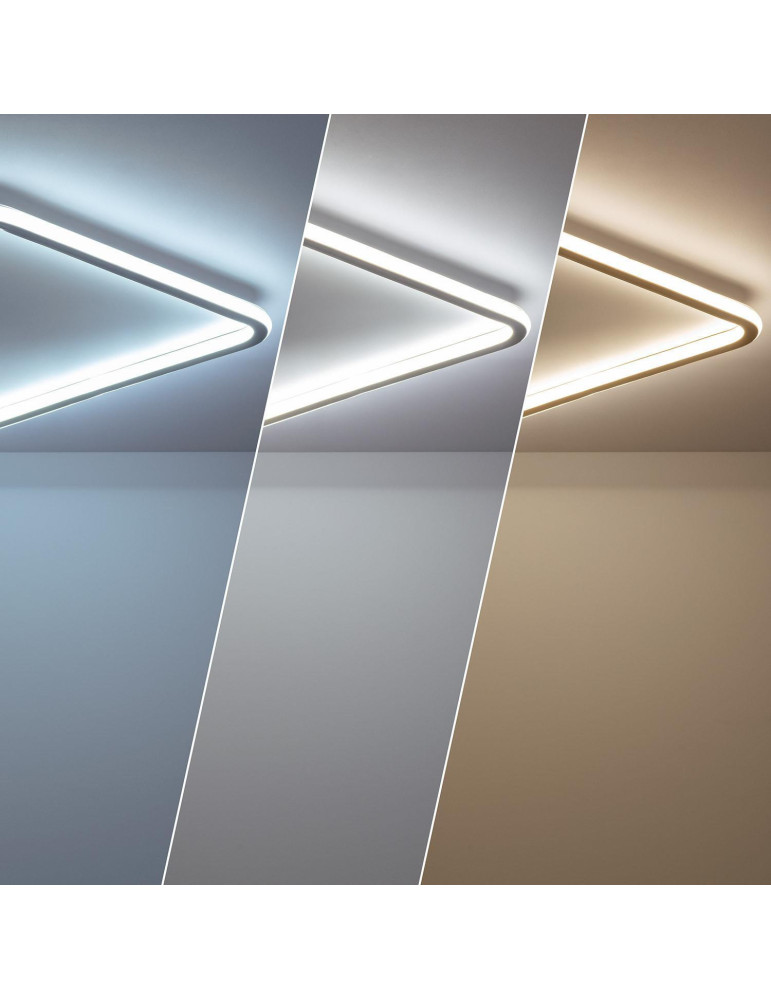 Plafonnier LED Carré Métal CCT Sélectionnable Allharo 40W 610x610 mm