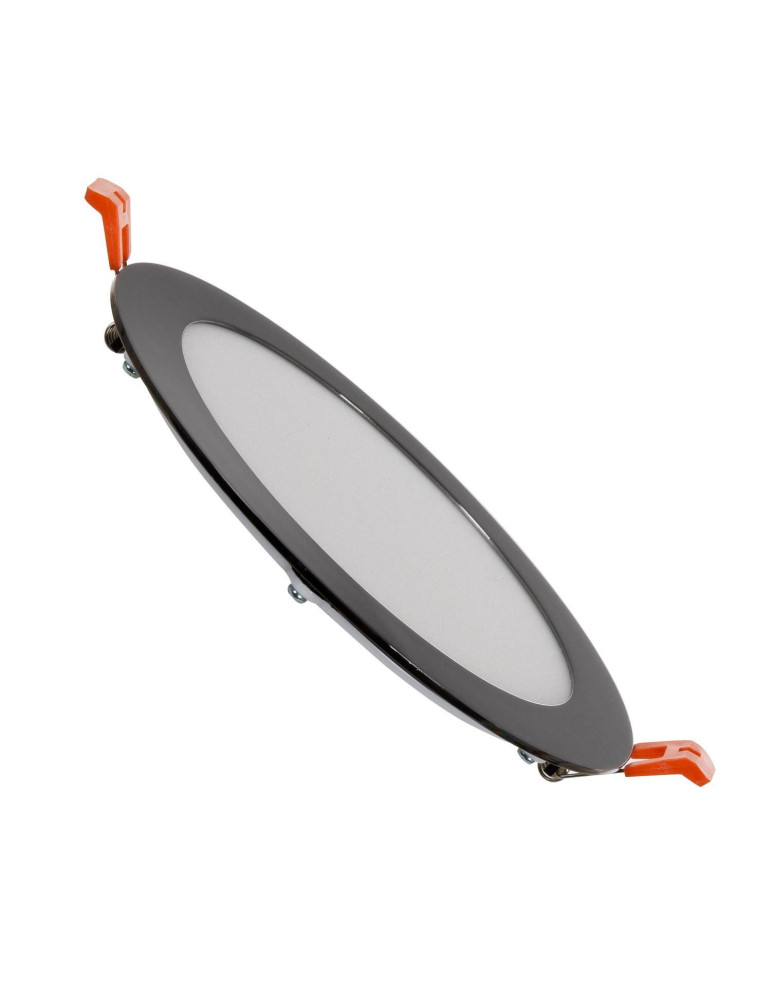 Dalle LED 12W Ronde Extra-Plate Coupe Ø 155 mm Noir Brillant Dalle LED 12W Ronde Extra-Plate Coupe Ø 155 mm Noir Brillant