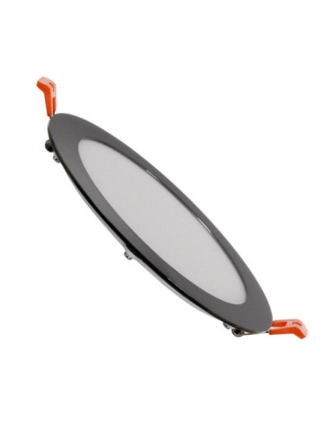 Dalle LED 12W Ronde Extra-Plate Coupe Ø 155 mm Noir Brillant