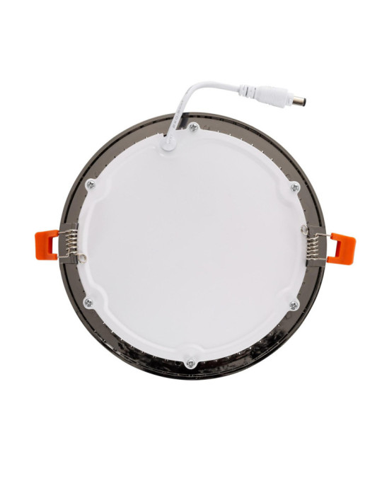 Dalle LED 12W Ronde Extra-Plate Coupe Ø 155 mm Noir Brillant