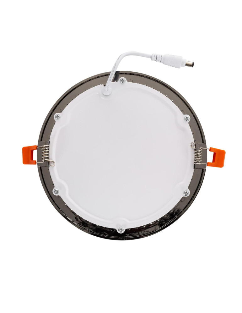 Dalle LED 12W Ronde Extra-Plate Coupe Ø 155 mm Noir Brillant