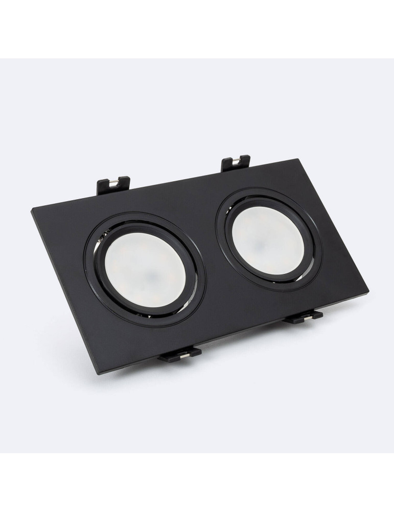 Spot LED Downlight Carré Inclinable GU10 6W Coupe 75x150mm PC Spot LED Downlight Carré Inclinable GU10 6W Coupe 75x150mm PC