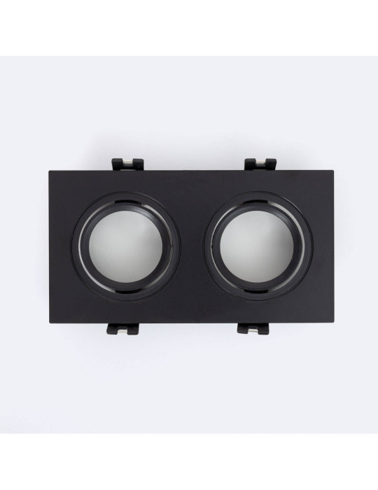 Spot LED Downlight Carré Inclinable GU10 6W Coupe 75x150mm PC