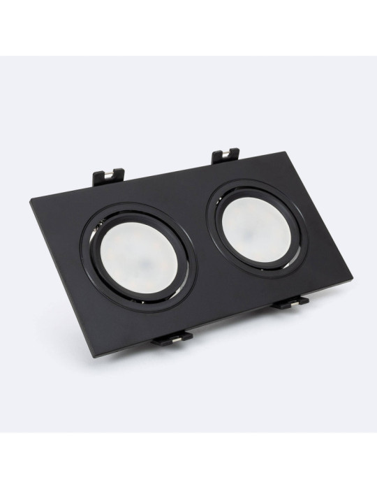 Spot LED Downlight Carré Inclinable GU10 6W Coupe 75x150mm PC Spot LED Downlight Carré Inclinable GU10 6W Coupe 75x150mm PC