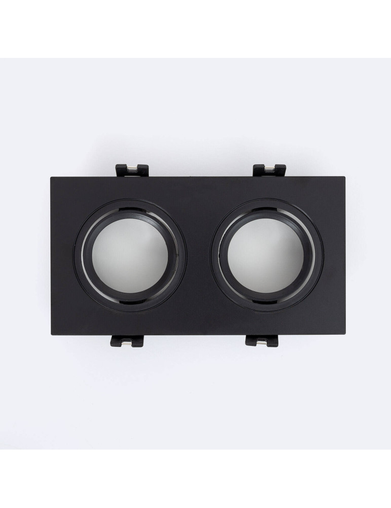 Spot LED Downlight Carré Inclinable GU10 6W Coupe 75x150mm PC