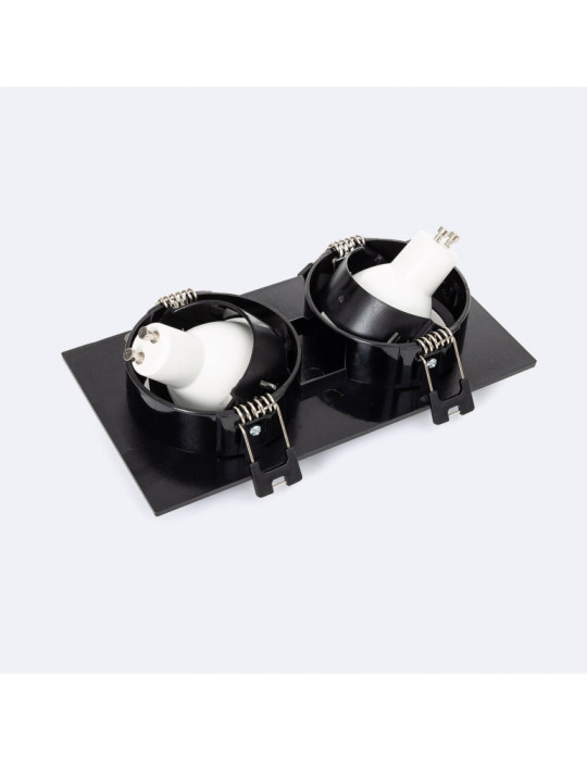 Spot LED Downlight Carré Inclinable GU10 6W Coupe 75x150mm PC