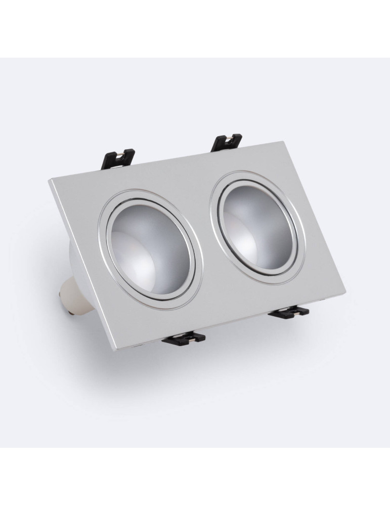 Spot LED Downlight Carré Inclinable GU10 6W Coupe 75x150mm PC Spot LED Downlight Carré Inclinable GU10 6W Coupe 75x150mm PC