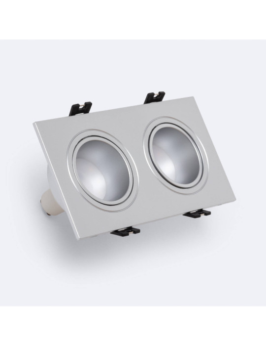 Spot LED Downlight Carré Inclinable GU10 6W Coupe 75x150mm PC Spot LED Downlight Carré Inclinable GU10 6W Coupe 75x150mm PC