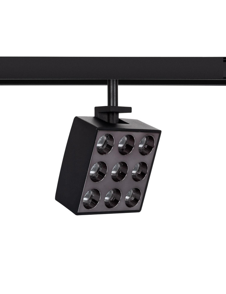Spot LED sur Rail Magnétique 20mm 15W Optic 48V Noir
