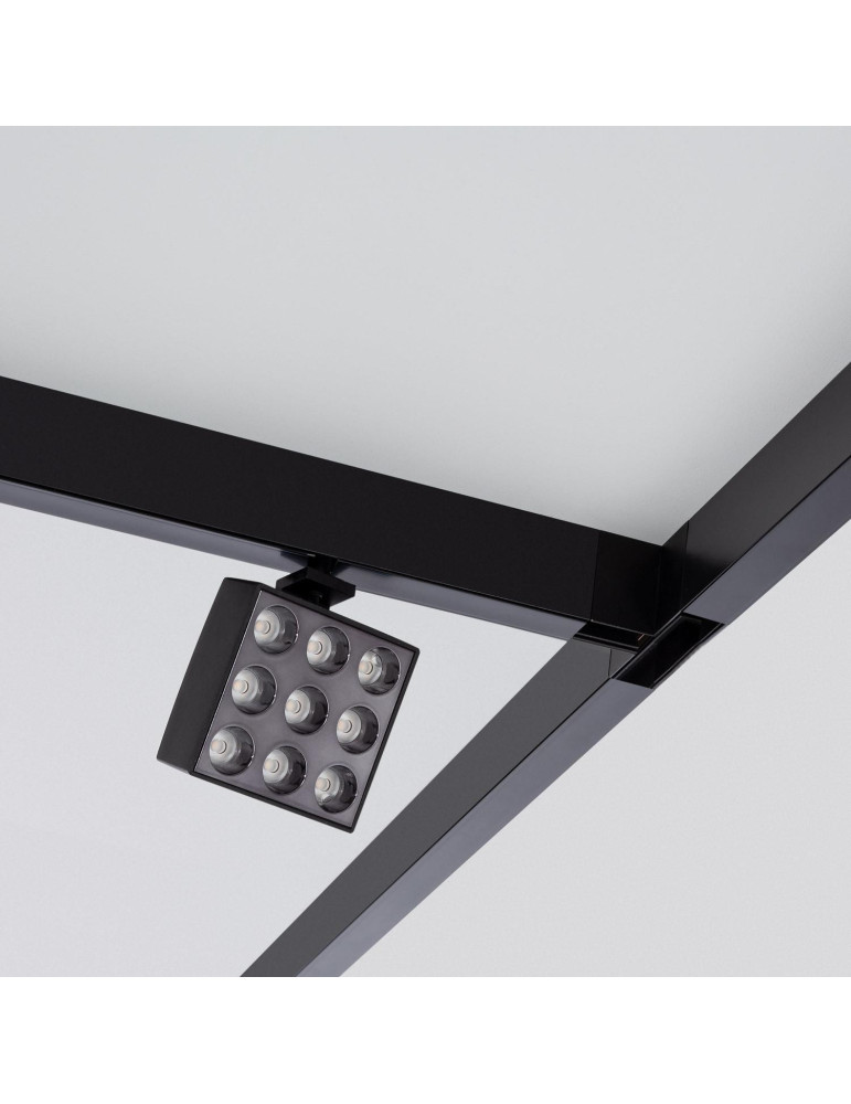 Spot LED sur Rail Magnétique 20mm 15W Optic 48V Noir