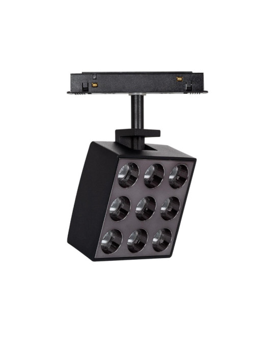 Spot LED sur Rail Magnétique 20mm 15W Optic 48V Noir