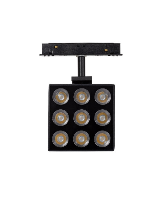Spot LED sur Rail Magnétique 20mm 15W Optic 48V Noir