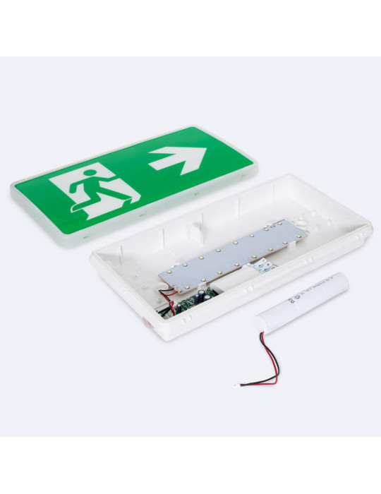 Éclairage de Secours LED Encastré/Saillie 130lm Permanent/Non Permanent avec Panneau IP65 Coupe 150x310 mm