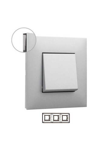Plaque de Finition 3 Éléments  Aluminium LEGRAND Valena Next 741033