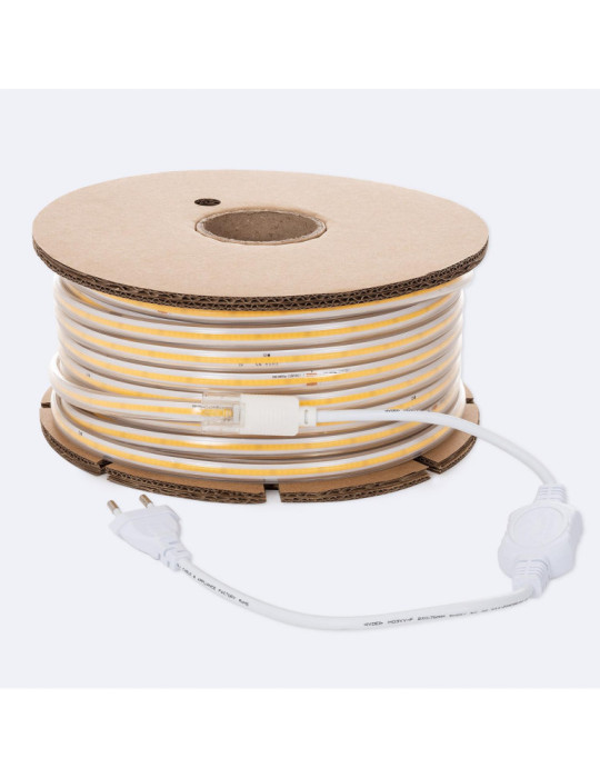 Bobine Ruban LED Dimmable 220V COB 320 LED/m 720 lm/m CRI90 Coupe 50cm Largeur 12mm 50m IP65