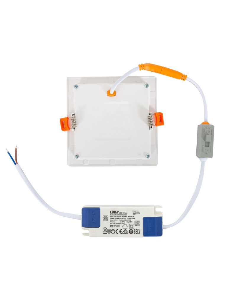 Dalle LED 10W Carrée CCT Microprismatique LIFUD Coupe 110x110 mm