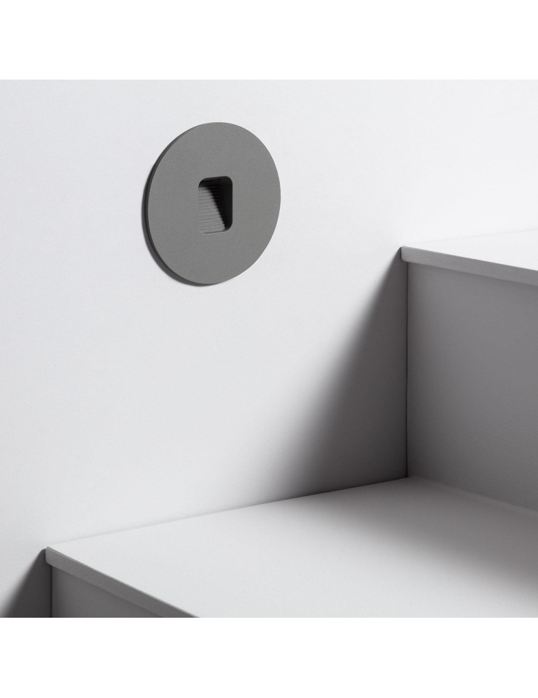 Balise LED Extérieure 2W Encastrable au Mur Ronde Grasset Grise