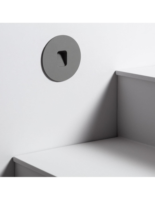 Balise LED Extérieure 2W Encastrable au Mur Ronde Grasset Grise