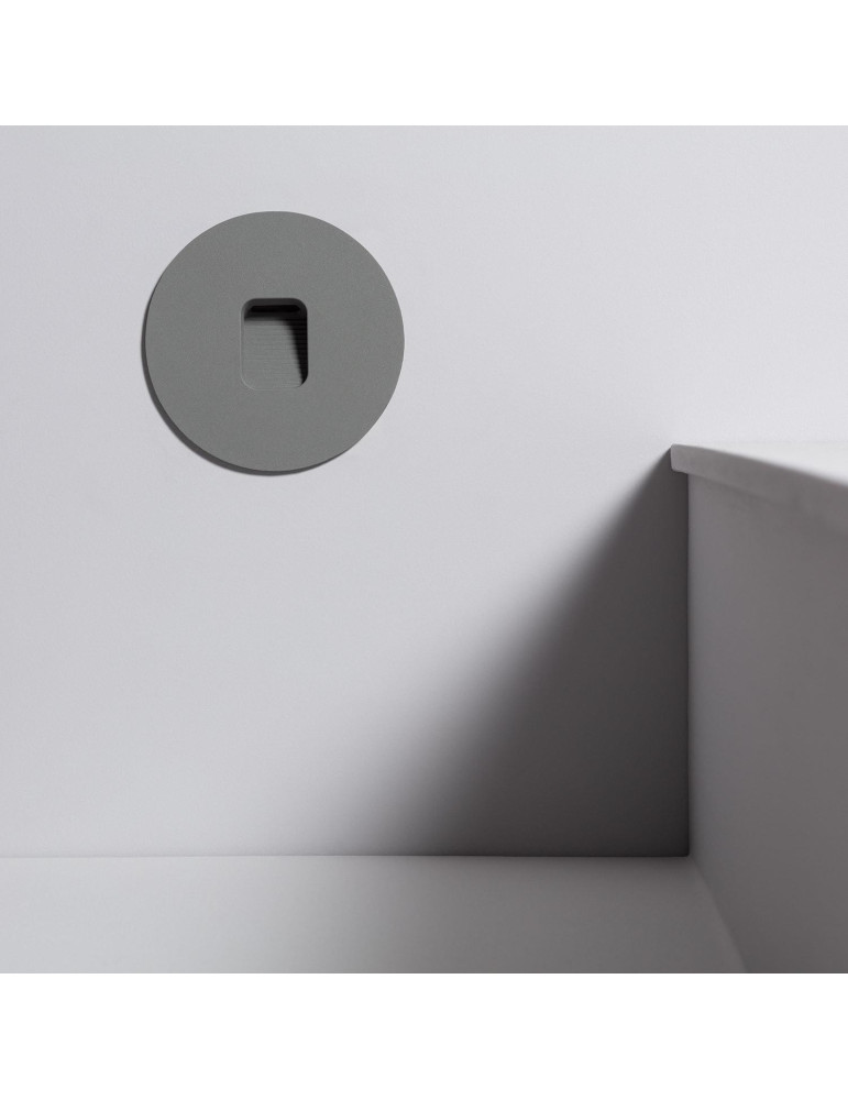 Balise LED Extérieure 2W Encastrable au Mur Ronde Grasset Grise