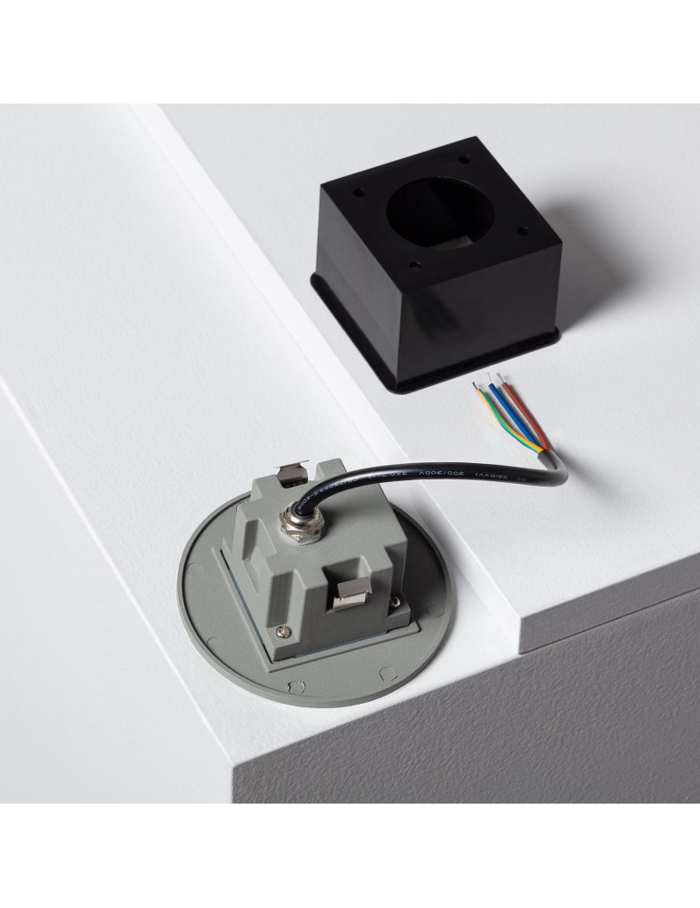 Balise LED Extérieure 2W Encastrable au Mur Ronde Grasset Grise