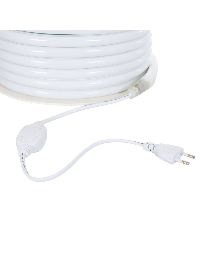 Bobine Gaine Néon LED Flexible Dimmable 7.5W/m 220V AC 120 LED/m 50m Semi-circulaire 180° Blanc Chaud IP67 Coupe Tous les 100cm