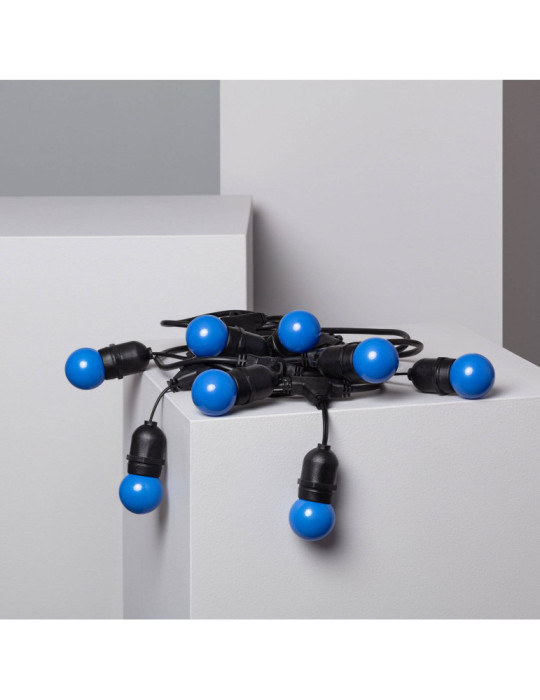 Kit Guirlande Waterproof 5.5m Noire + 8 Ampoules LED E27 G45 3W de Couleurs Kit Guirlande Waterproof 5.5m Noire + 8 Ampoules LED E27 G45 3W de Couleurs