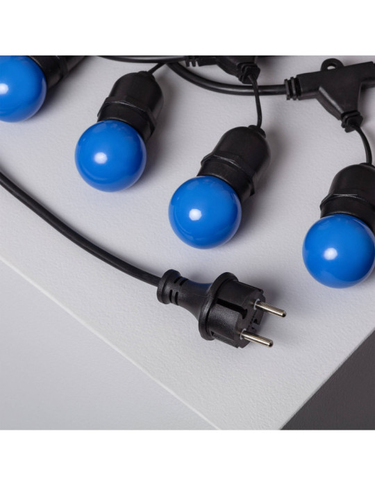Kit Guirlande Waterproof 5.5m Noire + 8 Ampoules LED E27 G45 3W de Couleurs