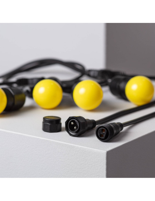 Kit Guirlande Waterproof 5.5m Noire + 8 Ampoules LED E27 G45 3W de Couleurs
