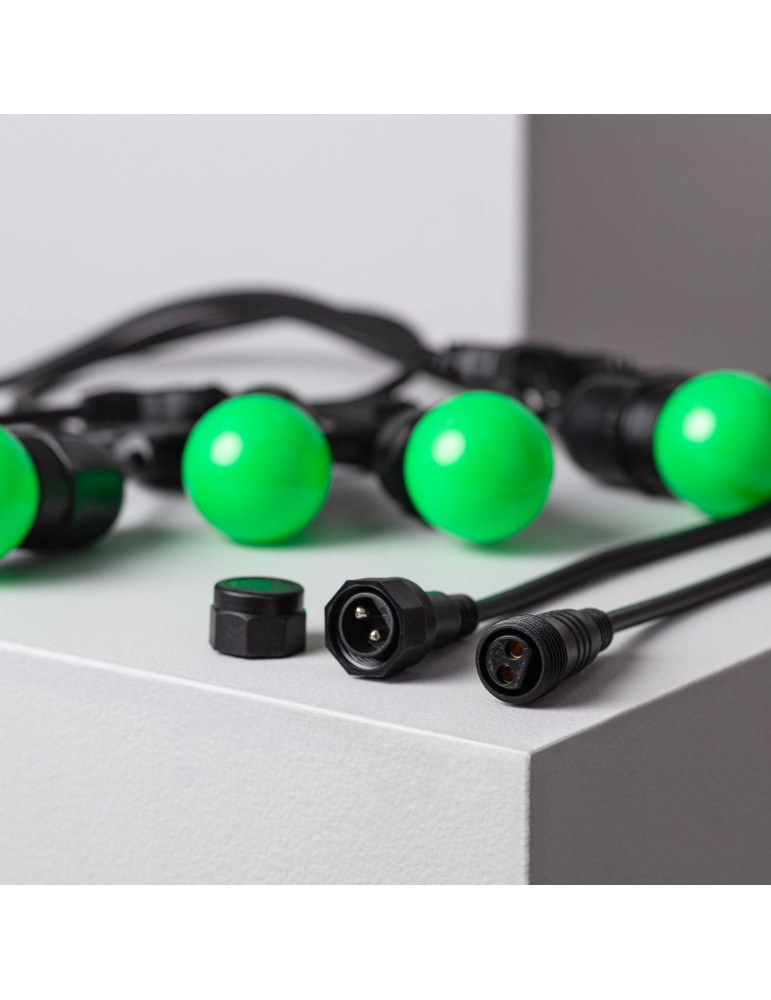Kit Guirlande Waterproof 5.5m Noire + 8 Ampoules LED E27 G45 3W de Couleurs