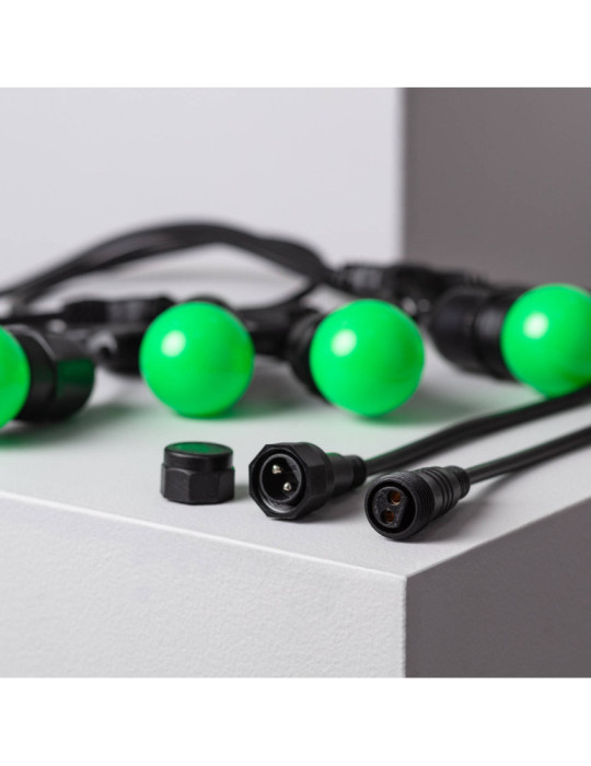 Kit Guirlande Waterproof 5.5m Noire + 8 Ampoules LED E27 G45 3W de Couleurs