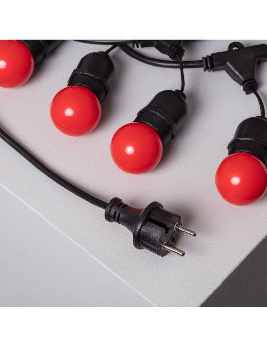 Kit Guirlande Waterproof 5.5m Noire + 8 Ampoules LED E27 G45 3W de Couleurs