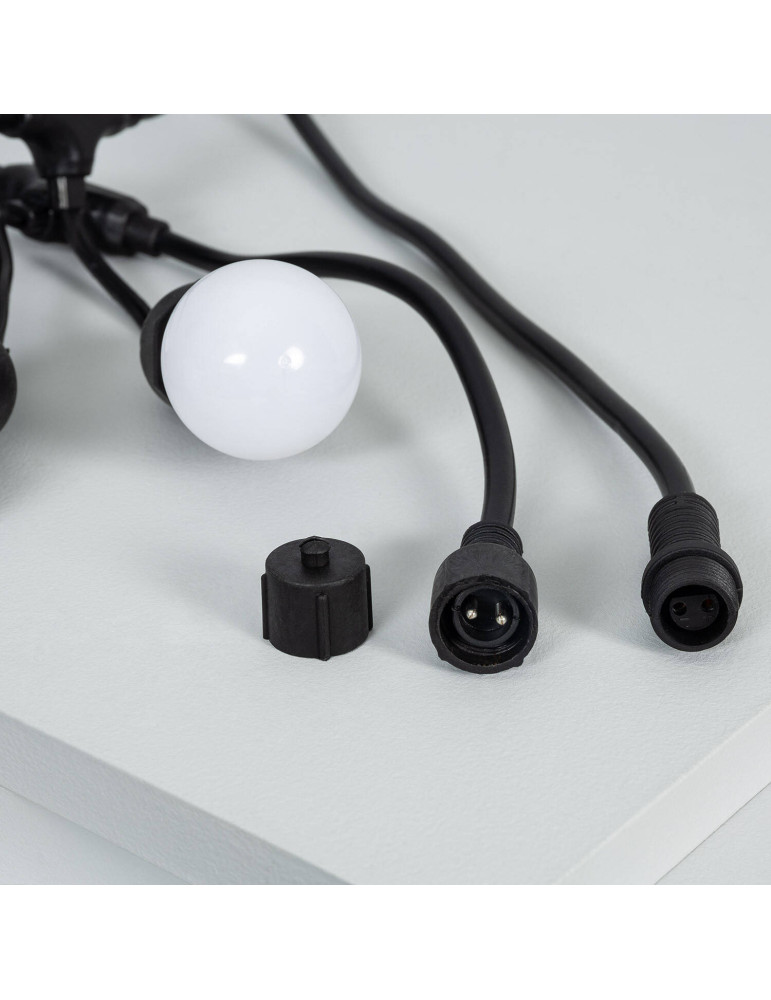 Kit Guirlande Waterproof 5.5m Noire + 8 Ampoules LED E27 G45 3W de Couleurs