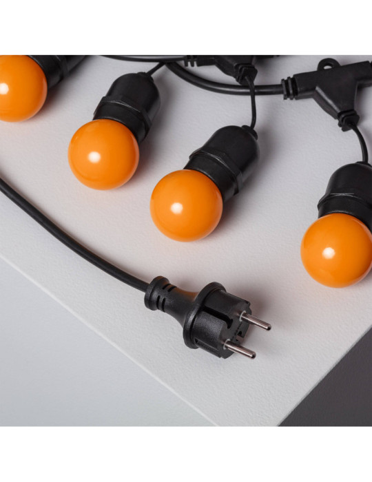 Kit Guirlande Waterproof 5.5m Noire + 8 Ampoules LED E27 G45 3W de Couleurs