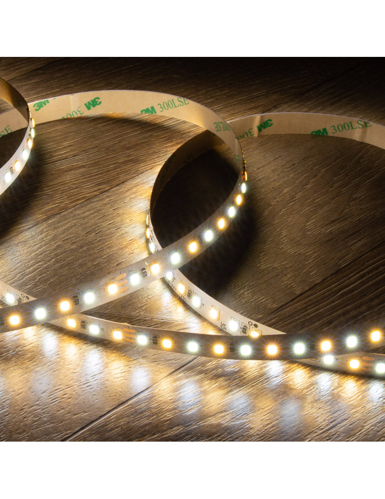 Ruban LED CCT 24V DC SMD 280 LED/m 5m IP20 CRI90 Largeur 10mm coupe tous les 5 cm