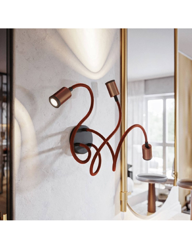 Lampe Murale LED Métal Mini Spotlight Creative-Cables SPM3FLGUOTS60OTSRZ24-L