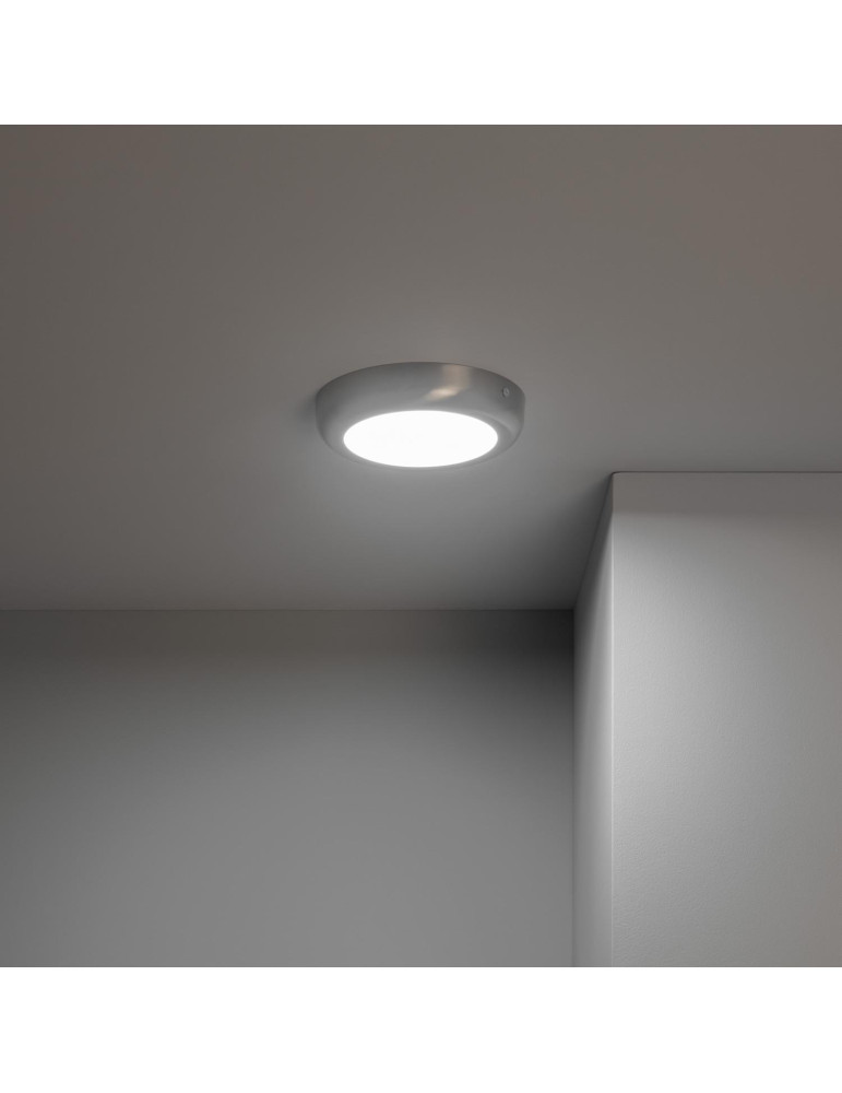 Plafonnier LED Rond 12W Métal Design Silver Ø175 mm