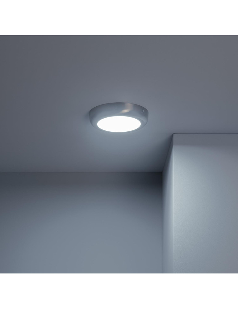 Plafonnier LED Rond 12W Métal Design Silver Ø175 mm