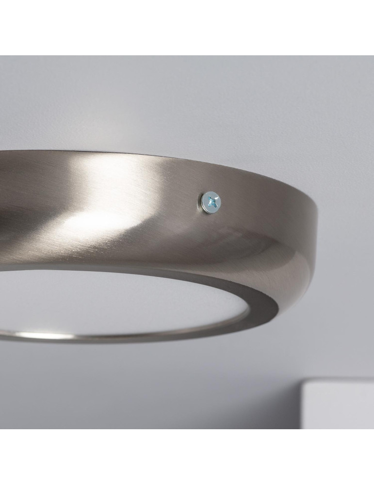 Plafonnier LED Rond 12W Métal Design Silver Ø175 mm