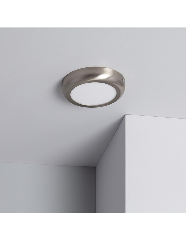 Plafonnier LED Rond 12W Métal Design Silver Ø175 mm