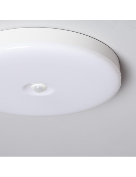 Plafonnier LED Rond 18W No Flicker Ø290 mm avec Détecteur de Présence PIR et Crépusculaire