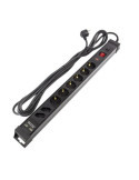 Bloc Multiprises 6 Prises Type F Schuko EU Protecteur de Surtensions + 2 Prise Type C+ 2USB 5m