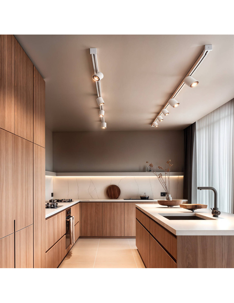 Spot LED sur Rail Monophasé 40W Bron Blanc