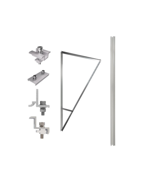 Structure Inclinaison 30º pour Panneaux Solaires Montage sur Tôles et Béton