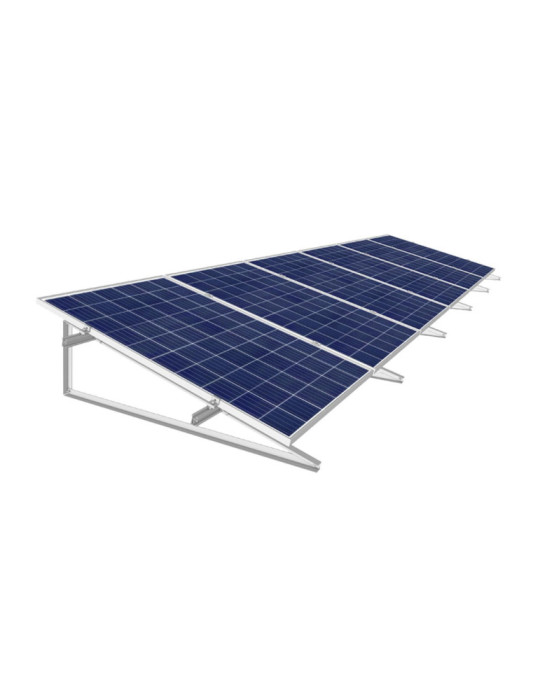 Structure Inclinaison 30º pour Panneaux Solaires Montage sur Tôles et Béton