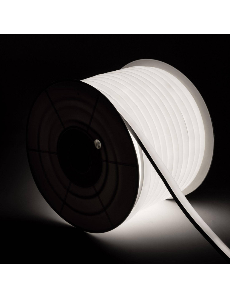 Bobine Gaine Néon LED Flexible Dimmable 7.5W/m 220V AC 120 LED/m 50m Semi-circulaire 180° Blanc Froid IP67 Coupe Tous les 100cm