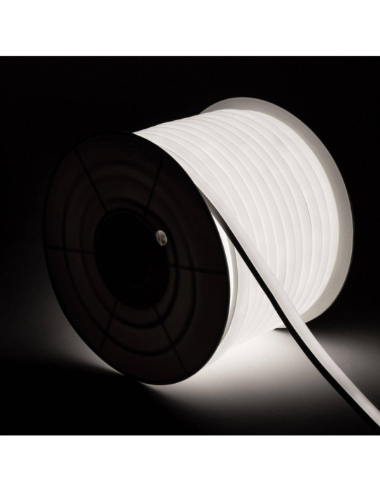 Bobine Gaine Néon LED Flexible Dimmable 7.5W/m 220V AC 120 LED/m 50m Semi-circulaire 180° Blanc Froid IP67 Coupe Tous les 100cm