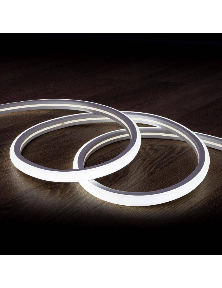 Bobine Gaine Néon LED Flexible Dimmable 7.5W/m 220V AC 120 LED/m 50m Semi-circulaire 180° Blanc Froid IP67 Coupe Tous les 100cm