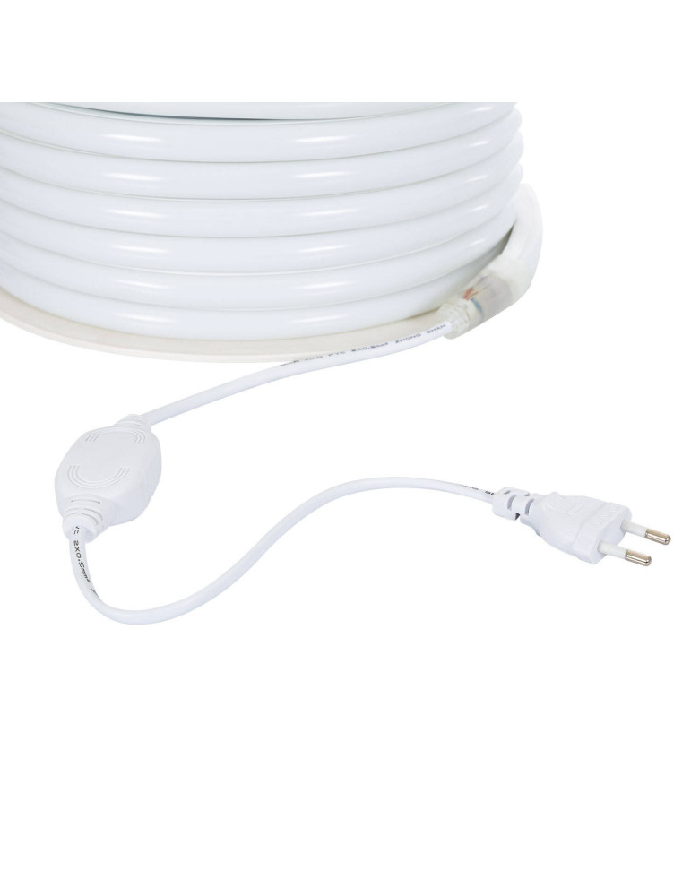 Bobine Gaine Néon LED Flexible Dimmable 7.5W/m 220V AC 120 LED/m 50m Semi-circulaire 180° Blanc Froid IP67 Coupe Tous les 100cm